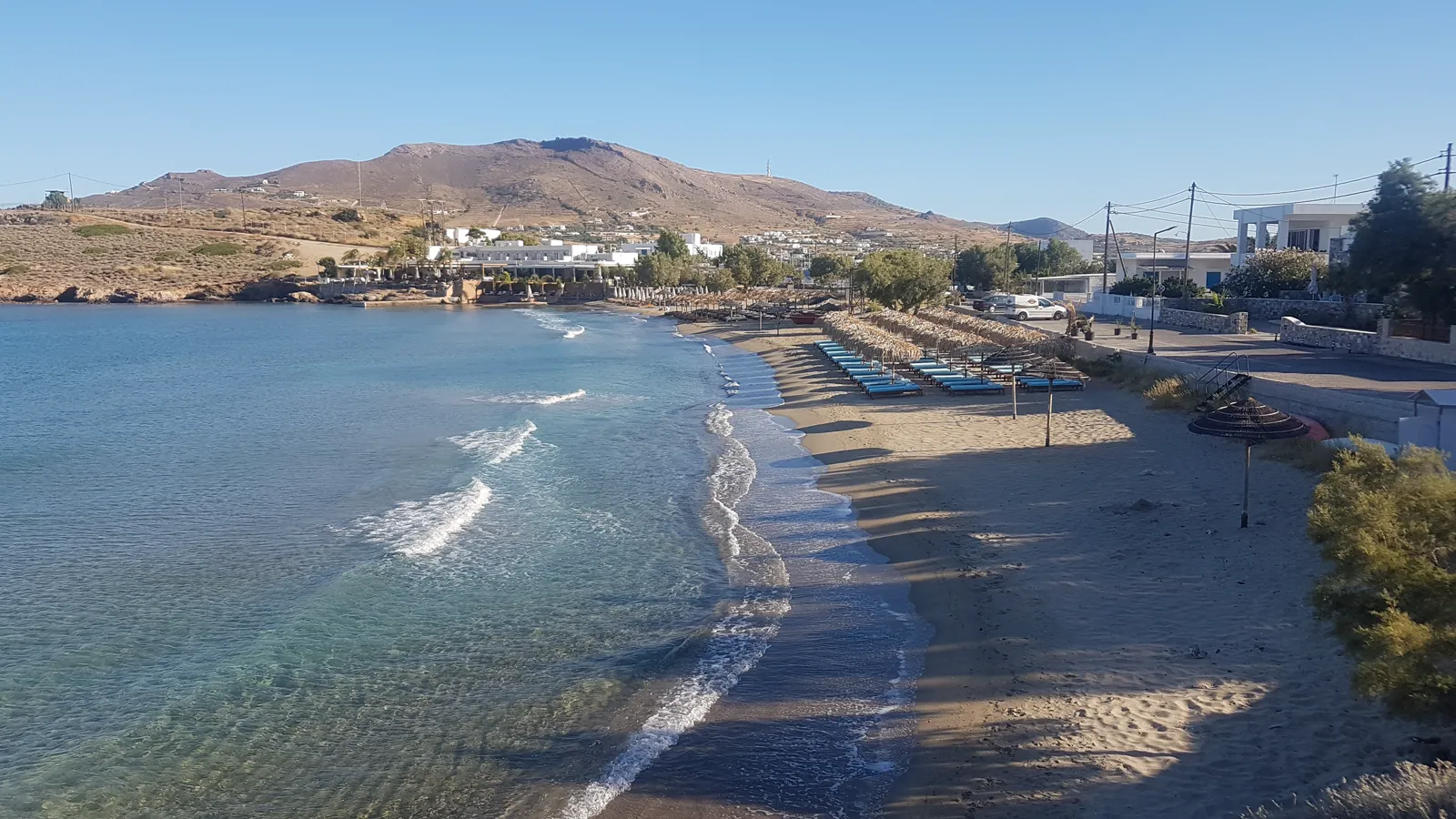 Agathopes beach, Syros, Greece - sand and the Aegean