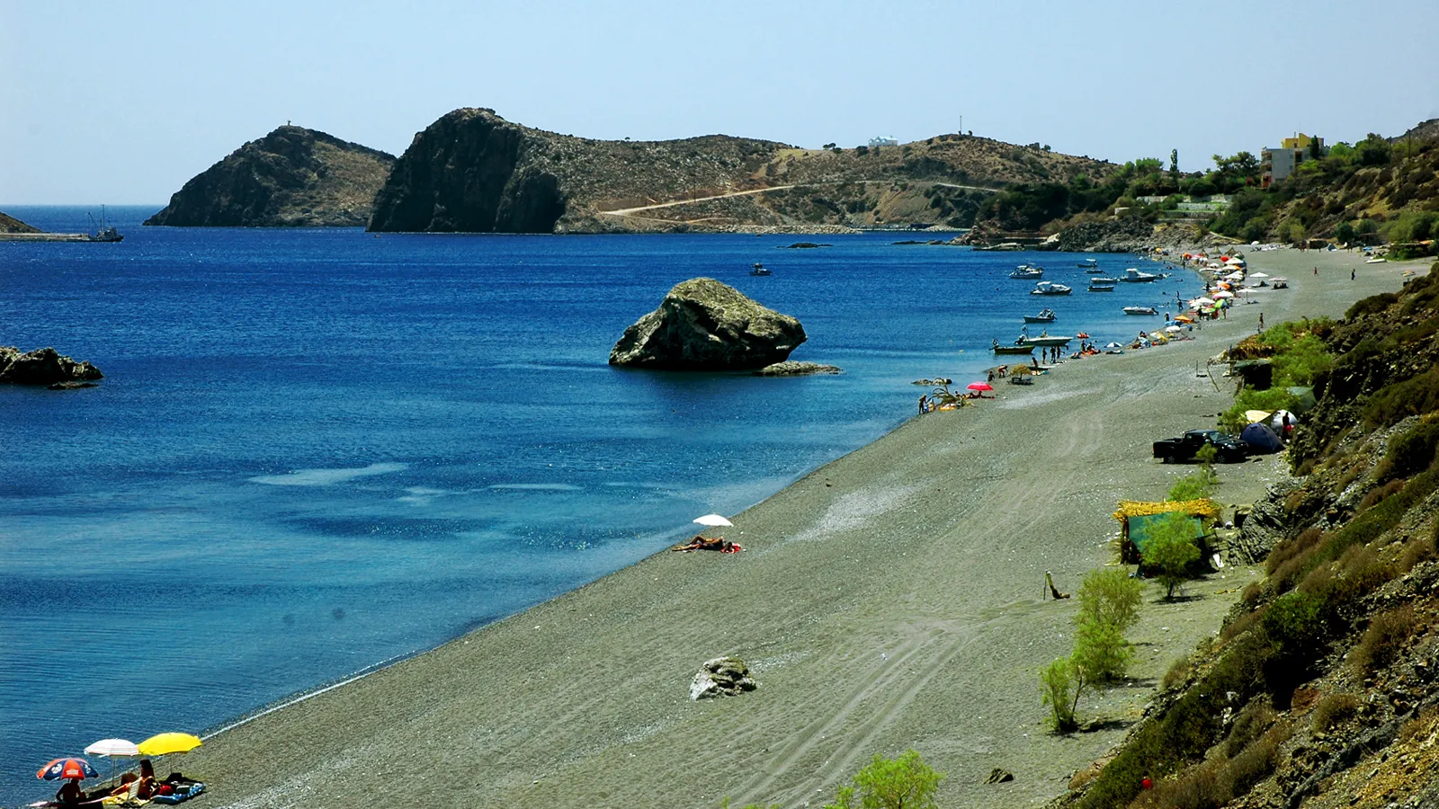 Kaloi Limenes beach, Crete, Greece - pebbles and the Libyan Sea